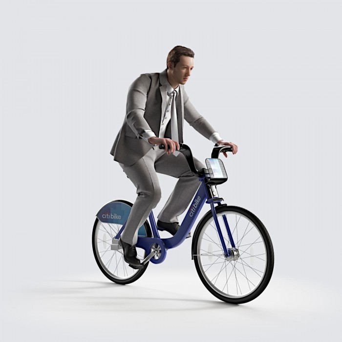 Ben riding bicycle Business