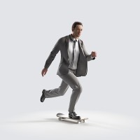 Ben on the skateboard, fast Business
