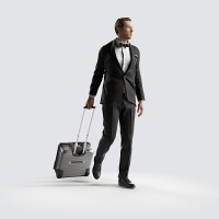 Ben walking with small trolley Elegant Bow Tie