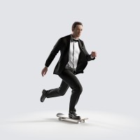 Ben on the skateboard, fast Elegant Bow Tie