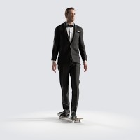 Ben standing on skateboard Elegant Bow Tie