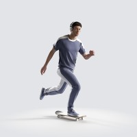 Ben on the skateboard, fast Minimal