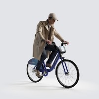 Ben riding bicycle Smart Casual