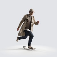 Ben on the skateboard, fast Smart Casual