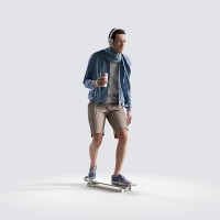 Ben skateboard with coffee Urban Chic