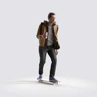 Ben skateboard with coffee Young Adult