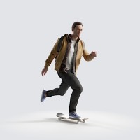 Ben on the skateboard, fast Young Adult