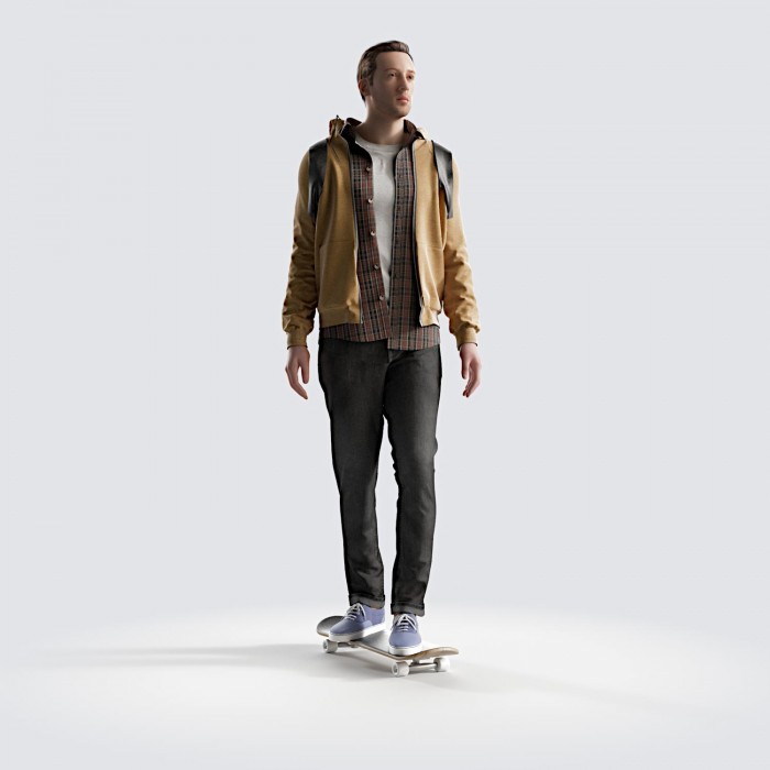 Ben standing on skateboard Young Adult