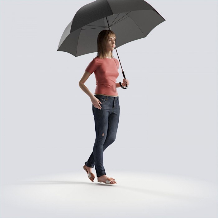 Steph standing with umbrella Casual Basic T-Shirt