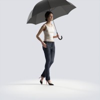 Steph standing with umbrella Casual Basic Tanktop