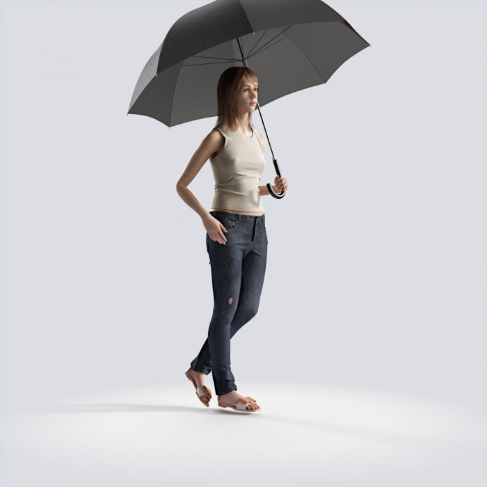 Steph standing with umbrella Casual Basic Tanktop